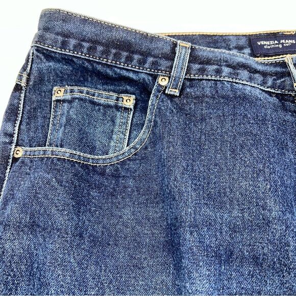 Venezia Jeans Clothing Co 100% Cotton Mom Dark Wash Straight Leg Denim Jeans-22 - Picture 7 of 13